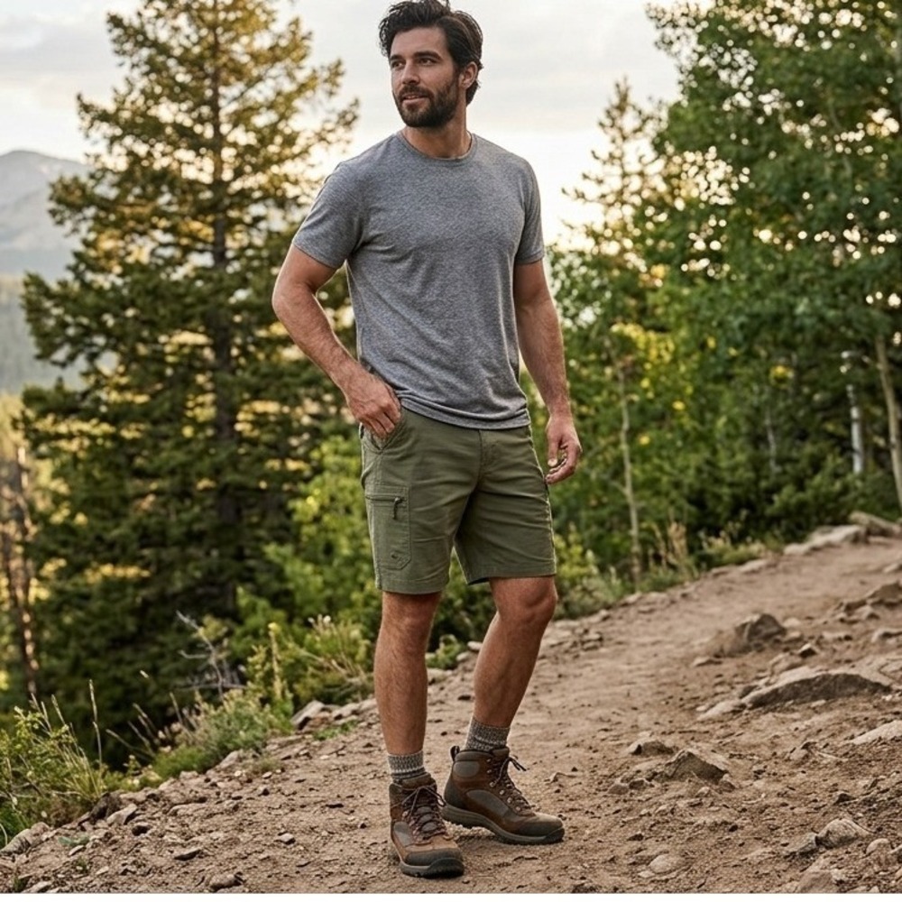 Weatherproof Mens Alpine Olive Ripstop Utility Shorts‎ Size 38 W3S223SC Green